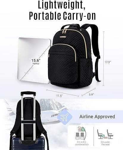 Miniatura 5 de Mochila para mujer mochila para laptop de 156 pulgadas para computadora viajes escuela trabajo profesional bolsas de cuaderno con patrón de puntada
