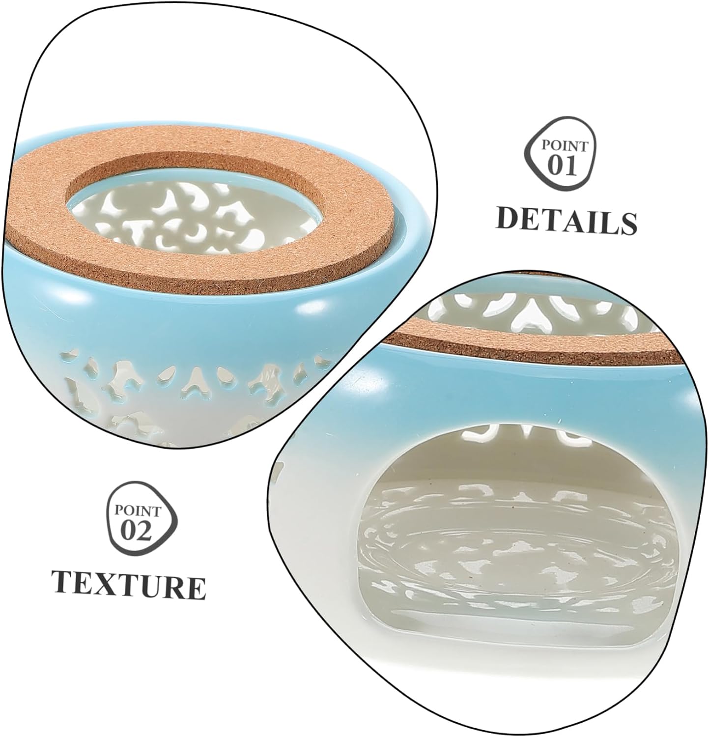 SHOWERORO Ceramic Teapot Warmer Base Tea Warmer for Tea Kettle Pot Heater Holder Multi-use Light Candle Heater Portable