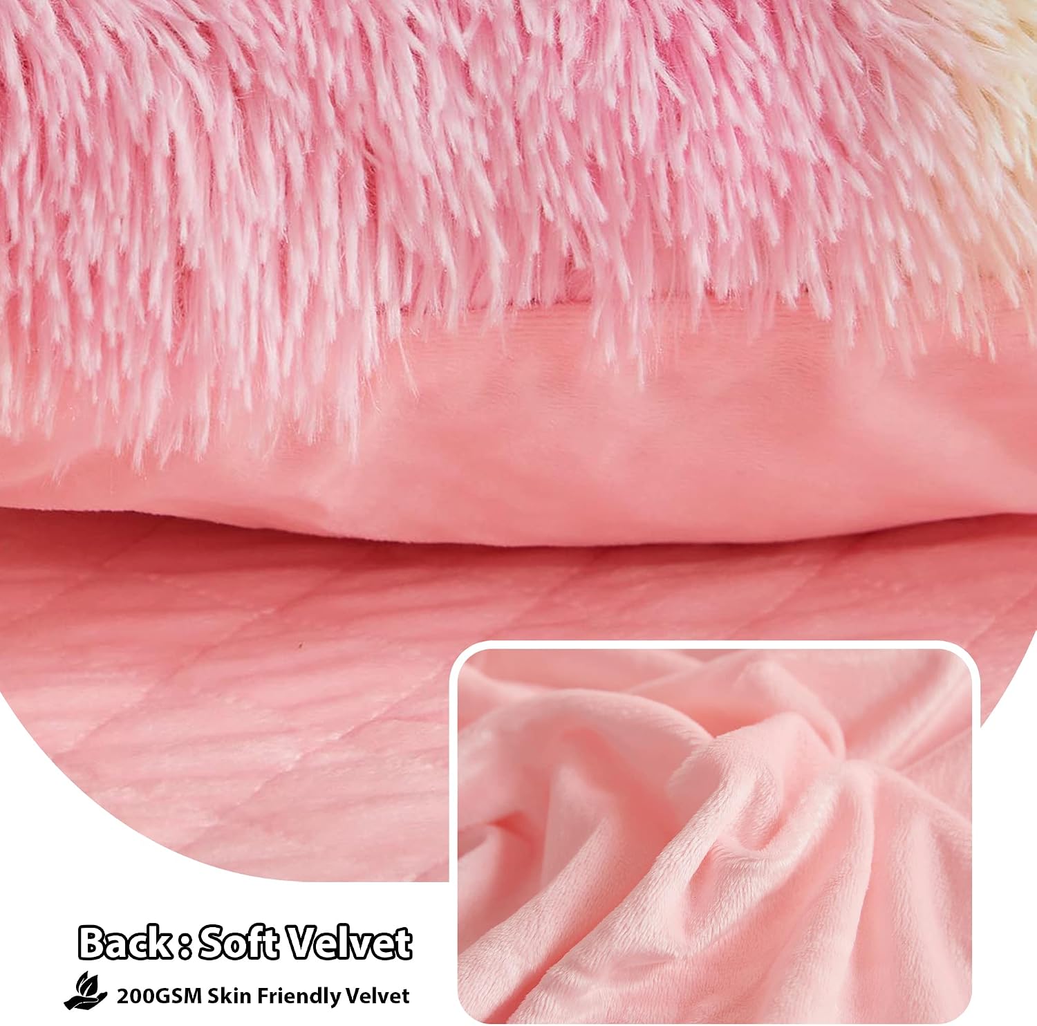LIFEREVO Fluffy Faux Fur Standard Pillow Cases Set of 2, Rainbow image 4