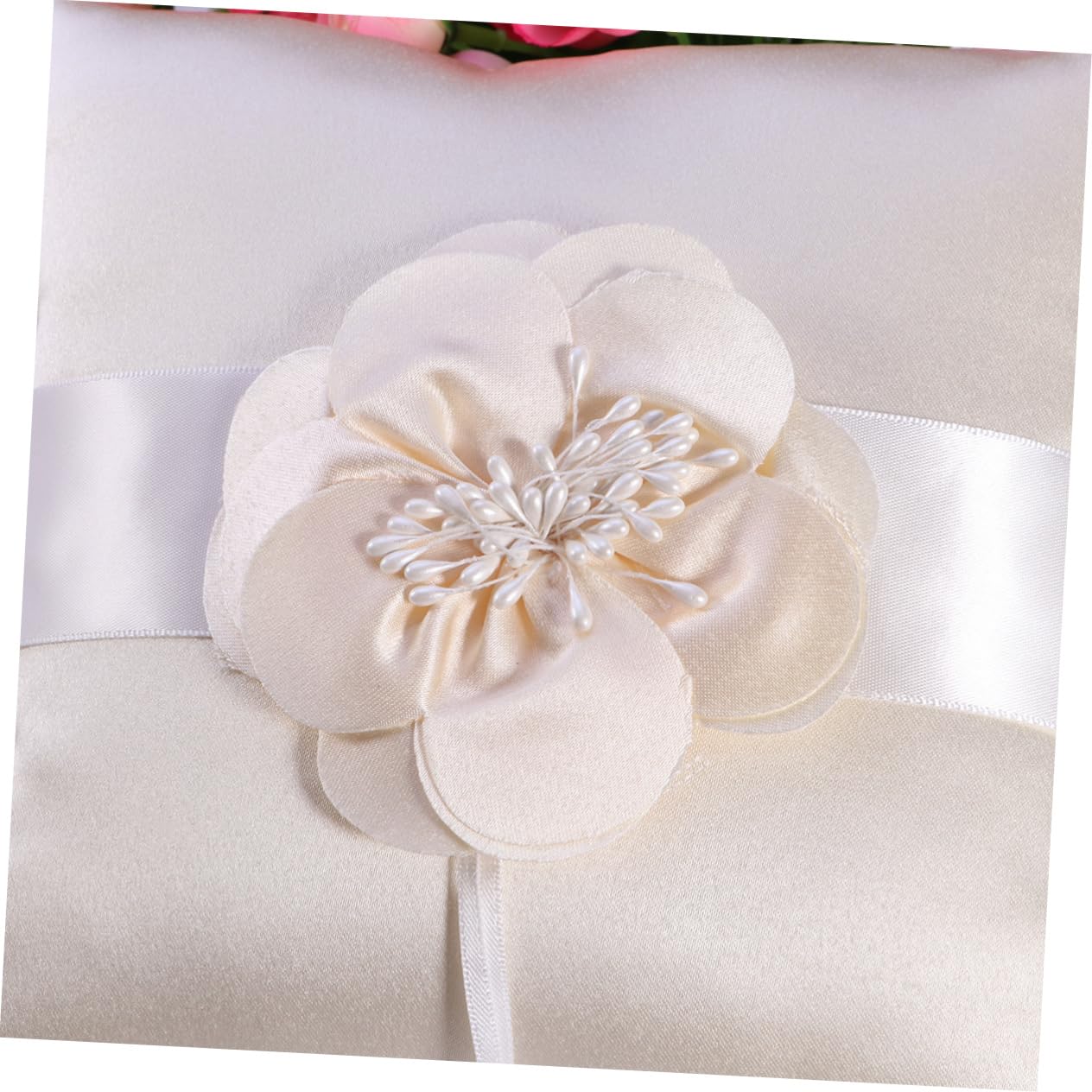 Alipis 3stücke Hochzeitsringkissen Mit Blumen Und Satinband Elegantes Ringträgerkissen Für Trauungen Und Verlobungen Weich Und Bequem Perfektes Accessoire Für Ihre Hochzeit