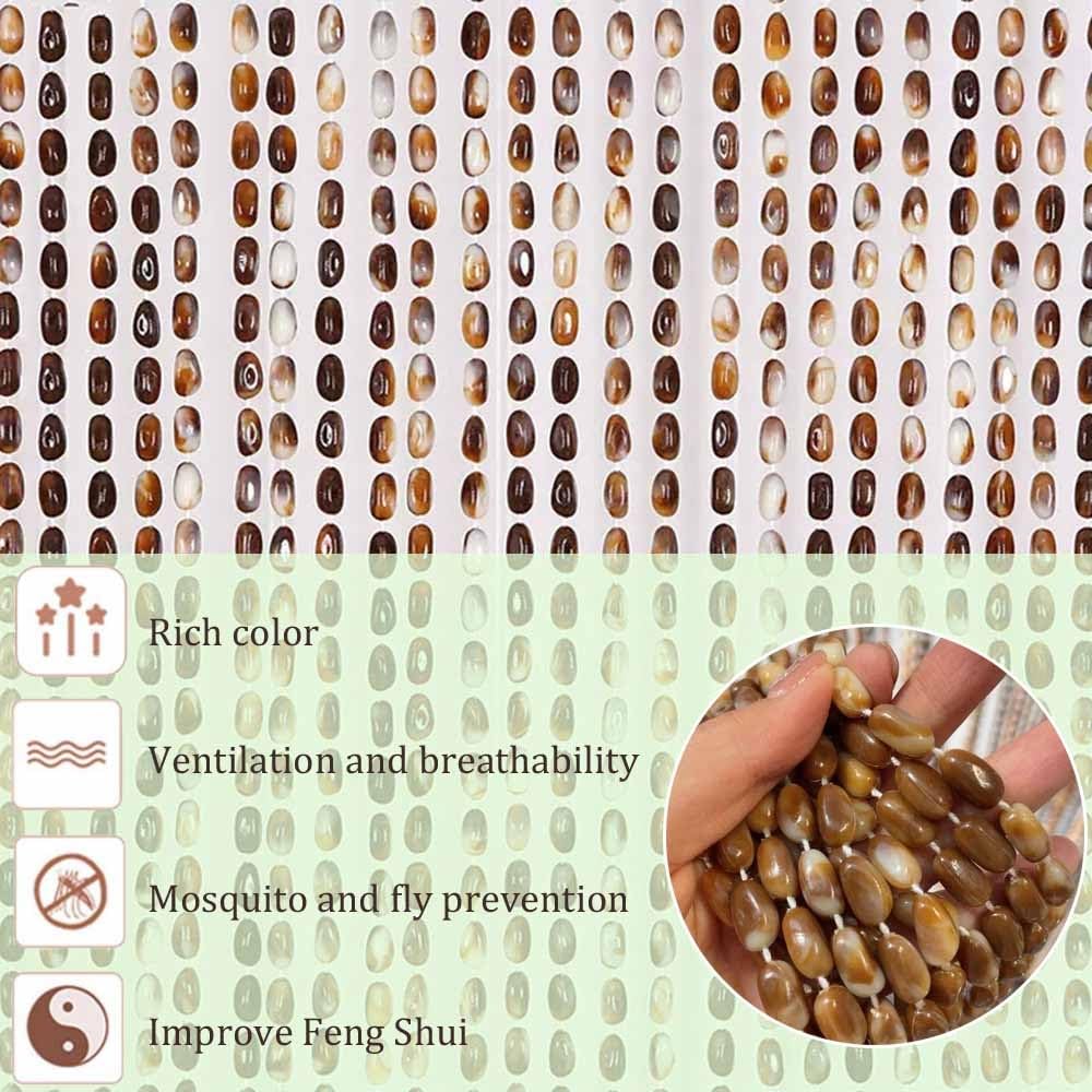 Generic Perlenvorhang 80x180cm 80x200cm Balkontür Vorhang Fadenvorhang Tür Raumtrenner Vorhang Fensterdekoration(80x180x2cm)