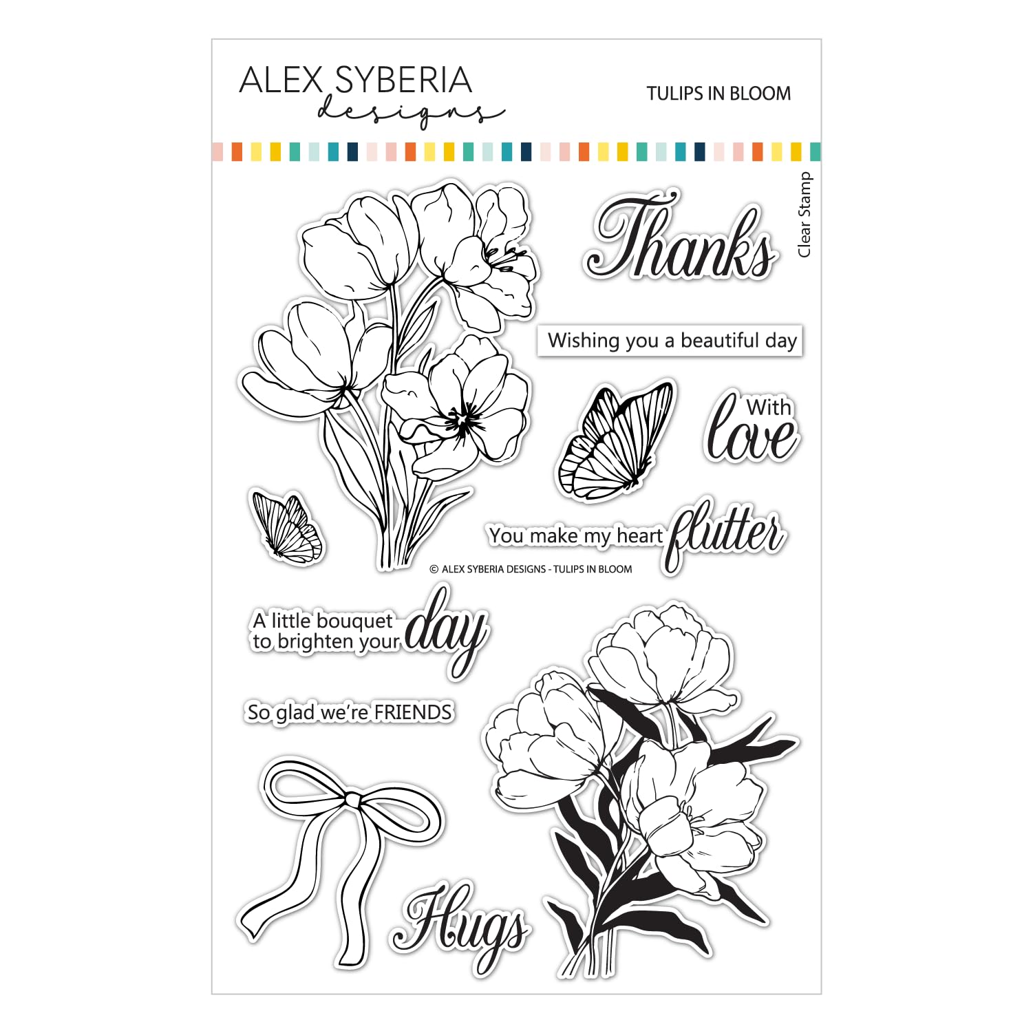 Alex Syberia Designs White Tulips In Bloom Stamp Set,