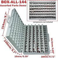 Vista 2 de AideTek BOX-ALL Empty Enclosures 144 compartments with lids for SMD SMT Resistor Capacitor Organizer