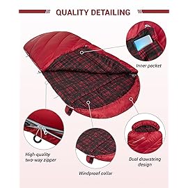 KingCamp Sleeping Bag for Adults, Cold Weather & Warm Extra Wide Big & Tall XL Portable Waterproof Flannel Bags, Essentials Gear Accessories for Camping Backpacking Hiking Indoor & Outdoor