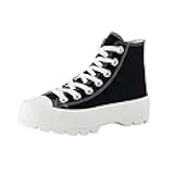 CUSHIONAIRE Women's Vespa high top Canvas Sneaker +Memory Foam and Side Zipper