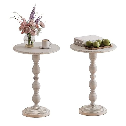 Small Round Metal Side Table, Lightweight Decorative Drink Table with