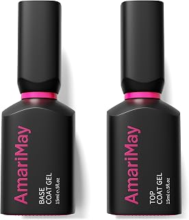 Glossy Gel Top and Base Coat Set, 2 Pcs 15ml Clear Gel Nail Polish, Shine Finish and Long Lasting, Soak Off UV Light Cure for Nail Art DIY, Gift for Girls.