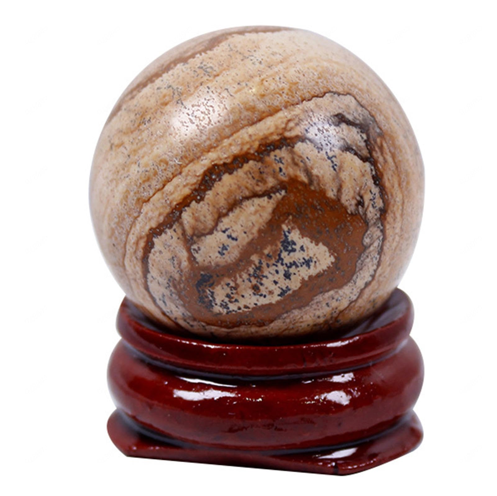 DPURPIWADY Sodalite Ball Divination Sphere with Wood Stand Decorative Crystals for Feng Shui,C