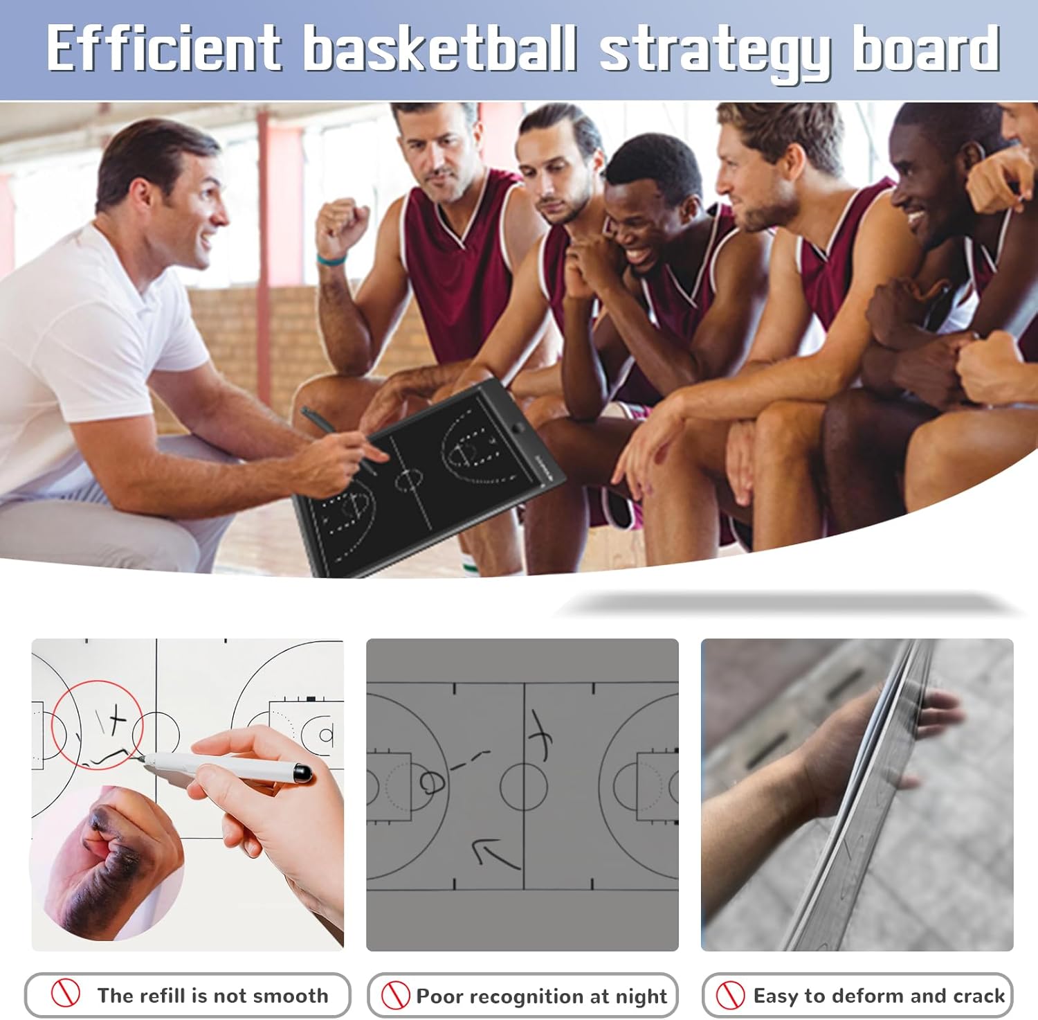 Electronic Basketball Coach Board - Premium Tactical Marker Board with Large LCD Screen and Stylus Pen, Digital Rechargeable Basketball Training Equipment for Coach and Game Plan
