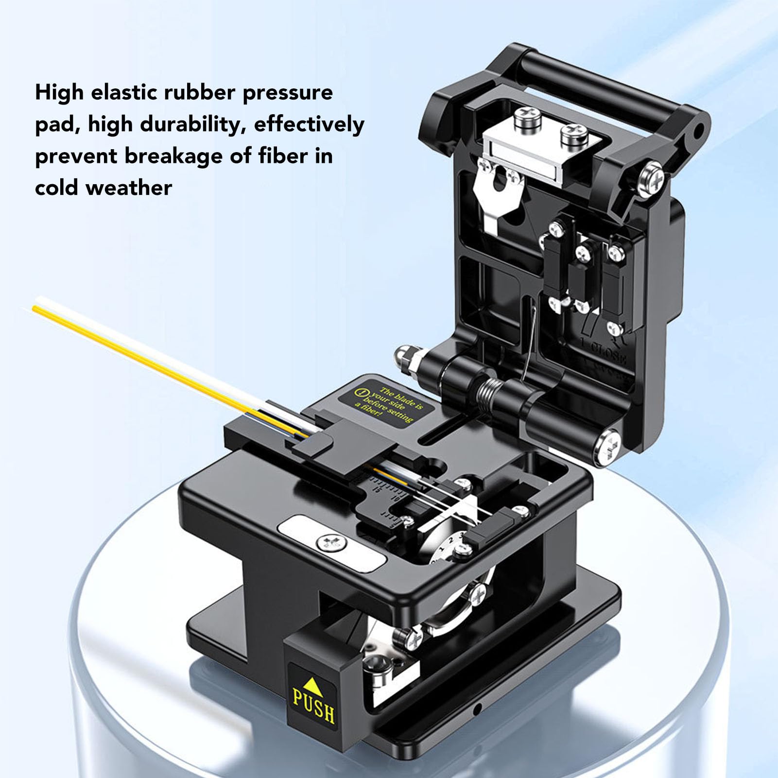 Cliveuse à fibre optique CHEOTIME, 16 points de coupe, coupe-fibre à retour automatique avec lame en tungstène à angle de 0,5°, fixation 3 en 1 pour épissure à froid et à chaud