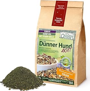 ORIGINAL LECKERLIES® Dünner Hund AKUT Kräutermix als Pulver, 250g Hundekräuter, Kräuter für Hunde, Hundefutter - Unterstützung Einer langsamen Gewichtszunahme, Naturprodukt, barfen