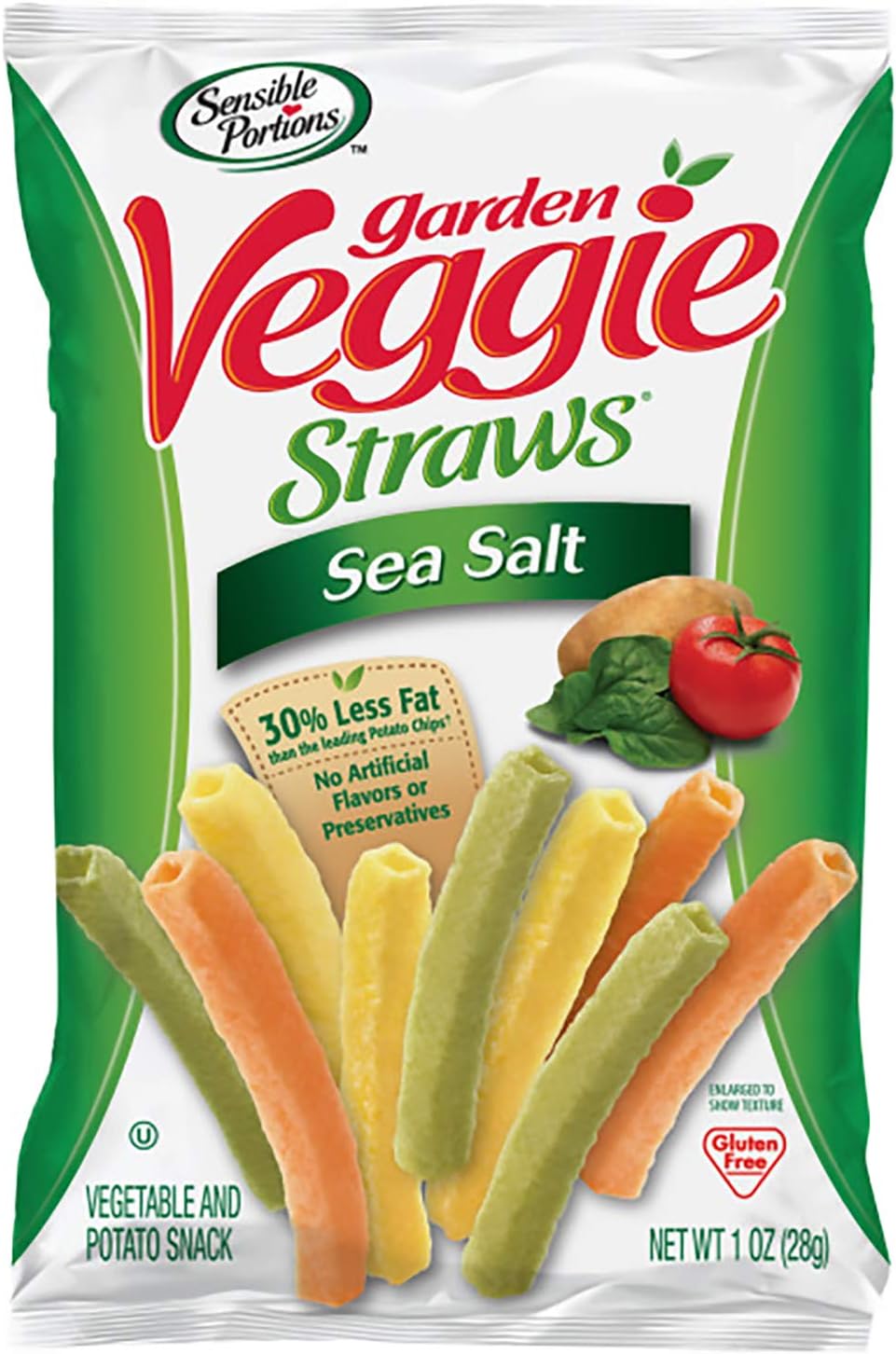Sensible Portions Garden Veggie Straws, Sea Salt, 1 oz. (Pack of 6)