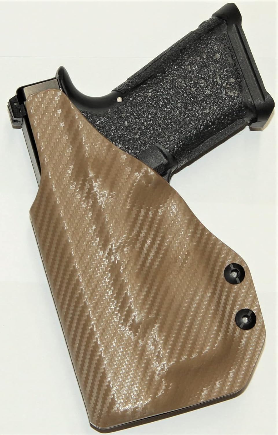 REVKEL Custom Kydex Molded IWB Holster for Glock 17/22/31 w/Olight Baldr Mini. Coyote Tan Right Hand Draw. Hand Crafted in The USA., Black Carbon Fiber