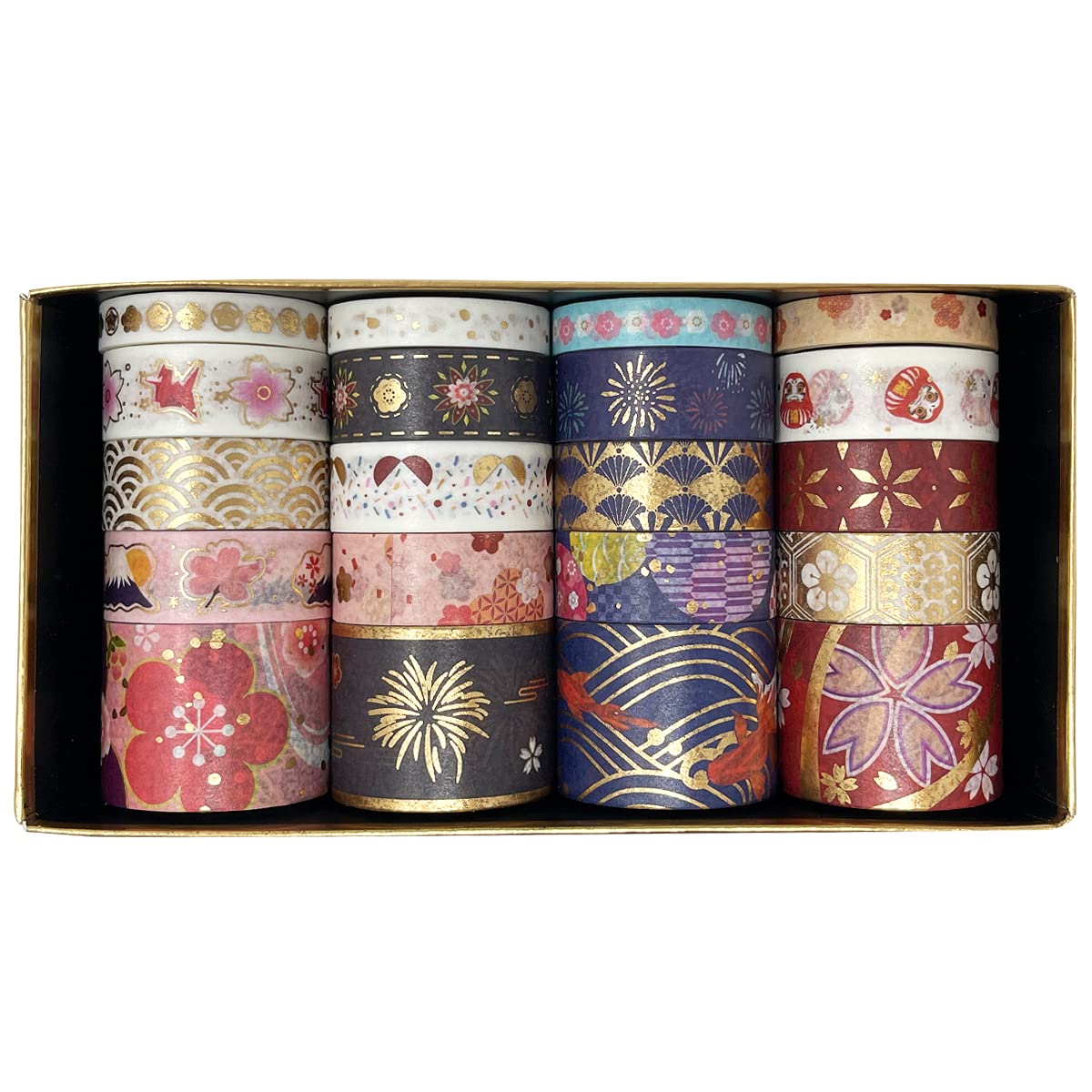 Cinta Washi para diario, papelería y tarjetas artesanales, set con 20 rollos de diseño floral