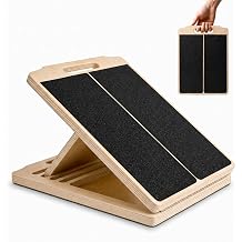 Portable Wooden Slant Board for Calf Stretching Squats Calf Stretcher Pilates Physical Therapy Equipment Adjustable Incline Board for Knees Ankle Heel Feet Leg