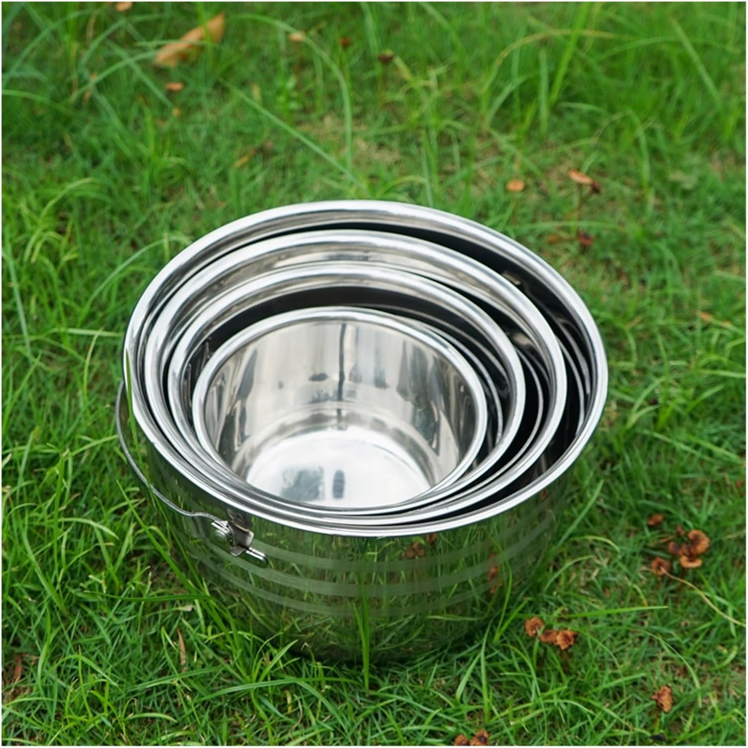 Compatible for NOBANA&CLS Outdoor Tableware Stainless Steel Set Pot Thickened Picnic Barbecue Multi-Purpose Portable Camping Hanging Soup