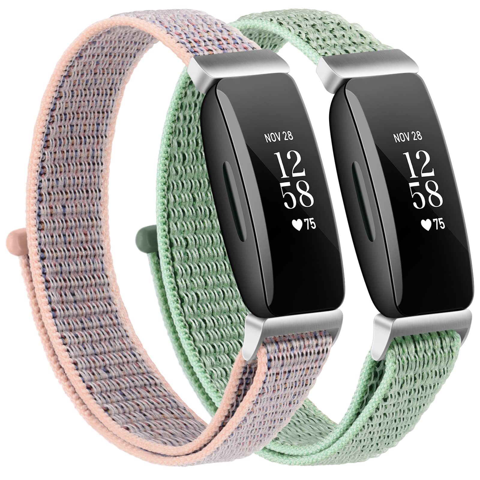 Nylon Bands Compatible with Fitbit Inspire 2 & Inspire HR & Inspire Bands for Women Men Kids, Soft Adjustable Breathable Replacement Band for Fitbit inspire 2 bands