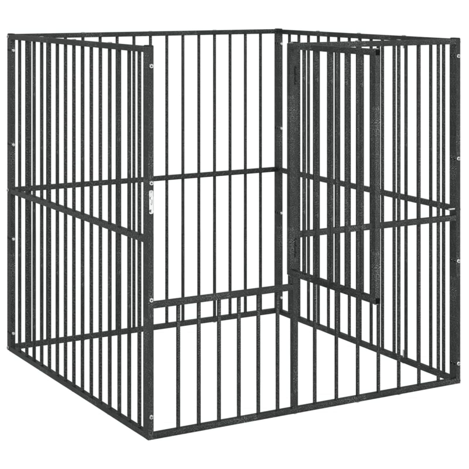 Homgoday Klatka dla psa, kojec dla psa 4 panele czarna stal ocynkowana, klatka dla psa wewnętrzna klatka dla psa Kennel dla psów klatki dla psów ogrodzenie dla psów na zewnątrz model 172210