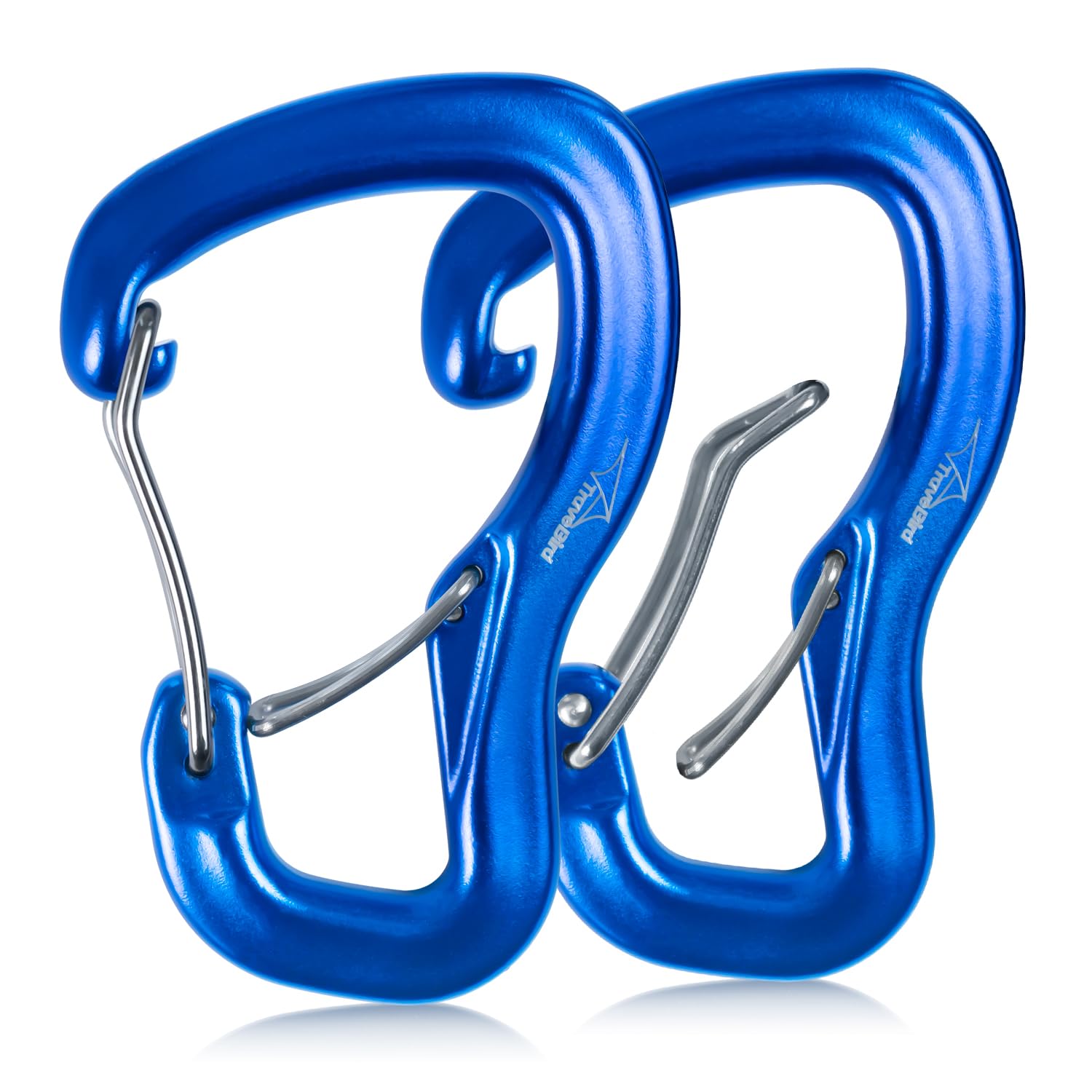 Travel Bird Heavy Duty Carabiner Clip Hook 8KN (1763 lbs), 2 PCS Ultra-Light Aluminum Caribeaners with Double Door B-Shape, for Hammock, Camping, Hiking, Backpacking, Dog Leash, Keychain Clip โ image 1