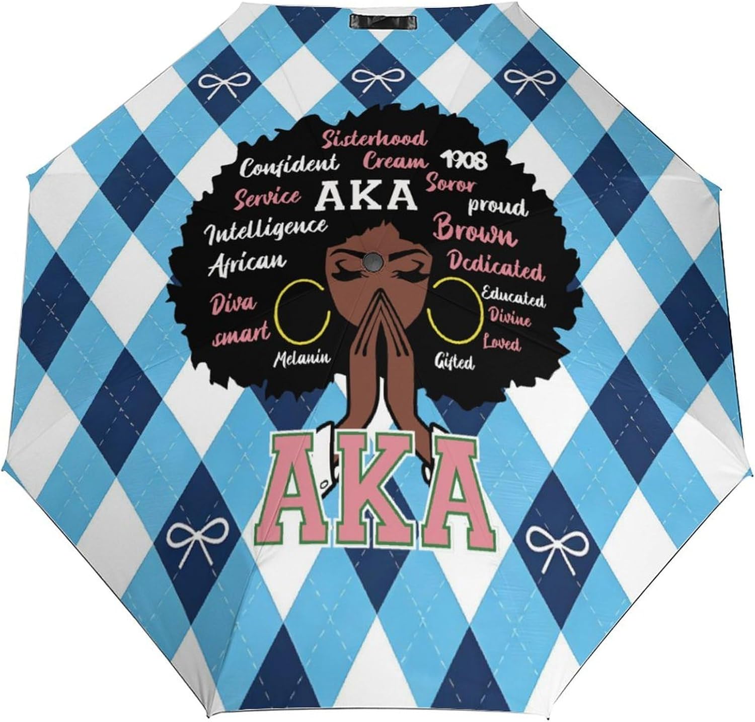 AKA Sorority Gifts for Women Umbrella, AKA Paraphernalia Sunshade, 1908 Pink Green Idea Gifts for Women Girl Sisters,21 * 39IN (aka pink+green)