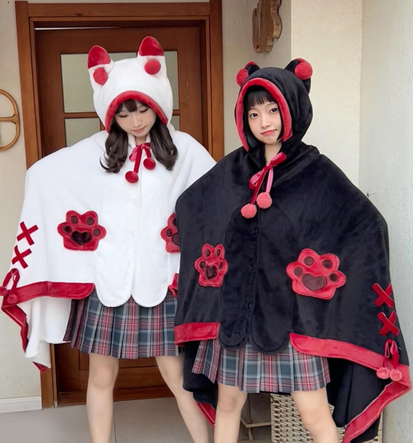 Anime Throw Blanket Wearable Animal Cosplay Hoodie Blanket Hooded Cloak Flannel Fleece Shawl Wrap Nap Quilt