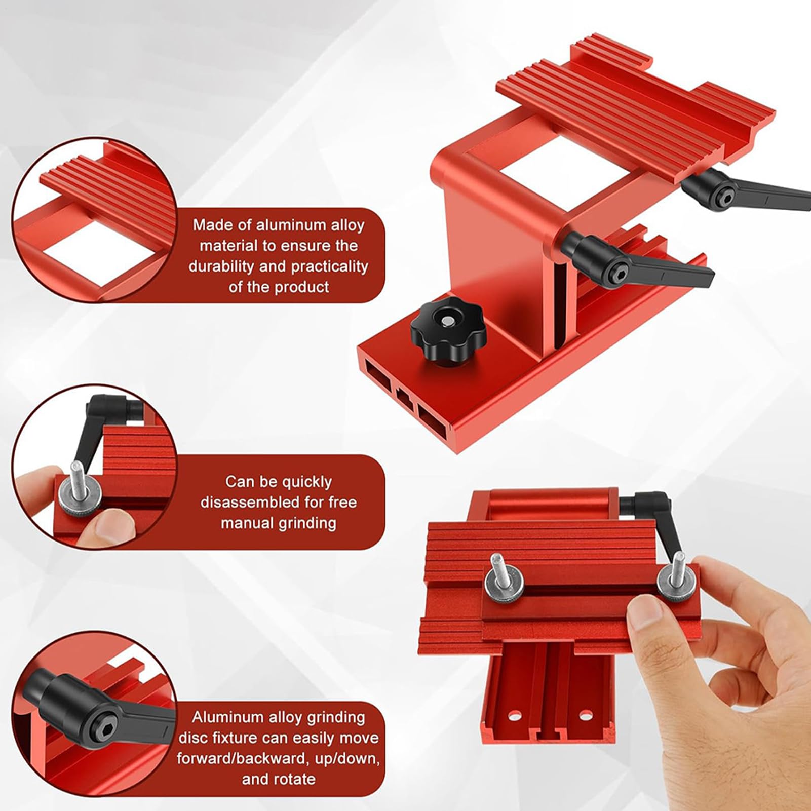 Herramienta de afilado plantilla de descanso, amoladora de precisión resto | 8.0x5.9 pulgadas Banco de apoyo con ángulo ajustable, guía, plantilla manual con estilo industrial, miel para taller Chisel