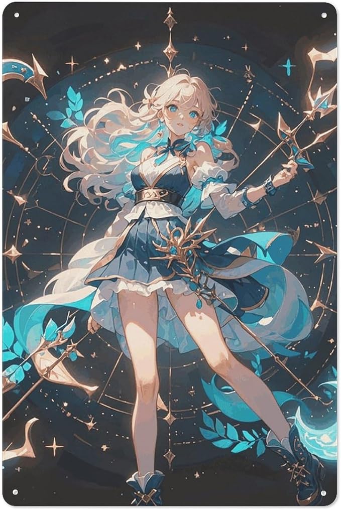 YUXGTKMN Vintage Tin Wall Sign, Taurus Print Thickened Vertical Iron Hanging Picture, Rustic Metal Poster Durable Hanging Wall Ornament for Home Decor