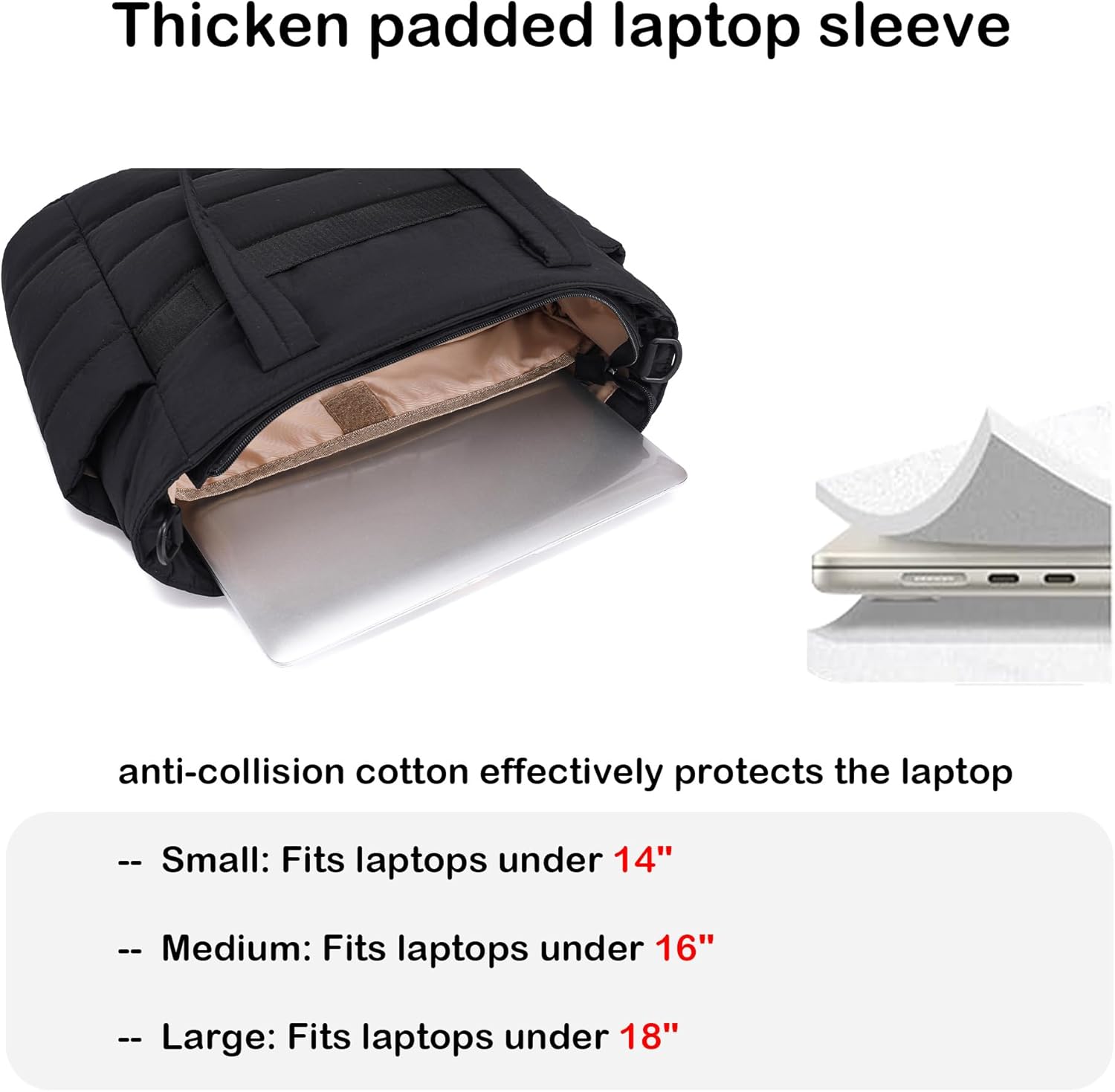 AOCINA Puffer Tote Bag for Women Work Nurse Bags Laptop Purse Lightweight Quilted Crossbody Shoulder Handbags Travel School - Image 5