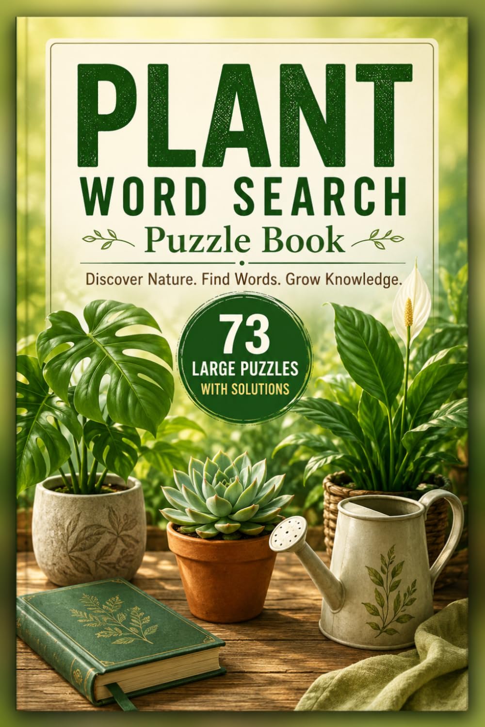 Plant : Word Search Puzzle Book: 73 Large-Print Plant Word Search Puzzles with Solutions - A Collection for Nature Lovers.