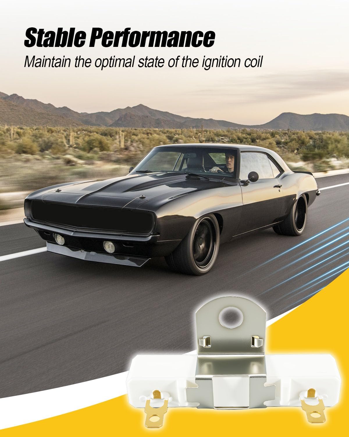 1.8ohms Ignition Coil Resistor Fit for Chevy Bel Air Nomad 1955-1957 Camaro 1967-2002 Corvette 1963-1967 Impala 1958-1966 GMC Truck 1956-1966 Replace 19017084 F1104