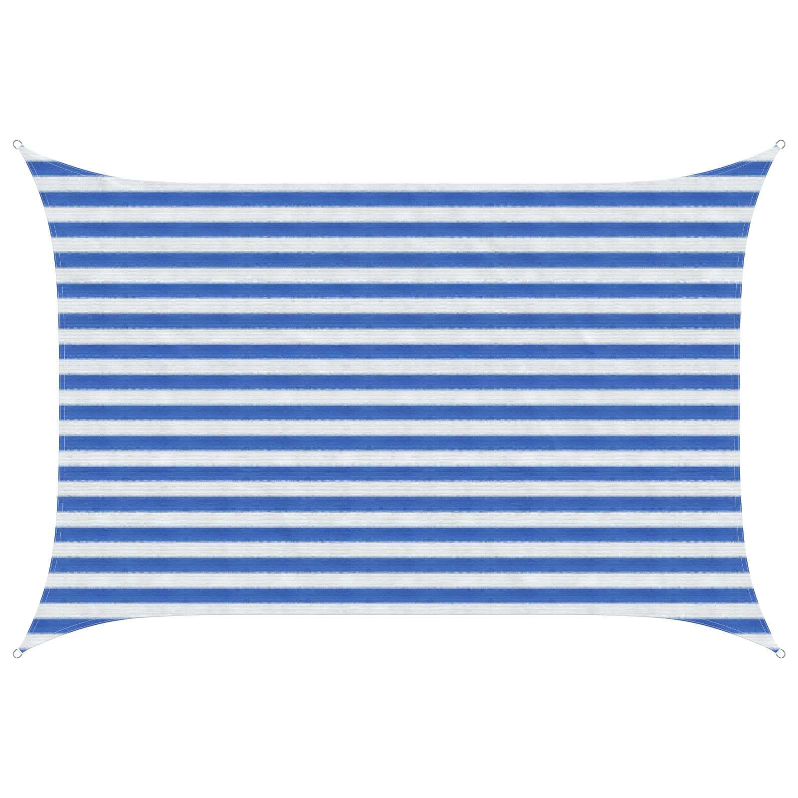 vidaXL Sunshade Sail Blue and White 2 x 3.5 m HDPE, Garden and Terrace, Modern Sunshade Sail, Outdoor Shades, UV Blocking Cover, Wind Permeable Canopy for Balconies, Awning Solutions — image 1