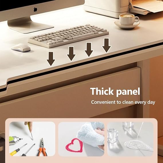 Gaming Desk Computer Writing Table Student Art Modren Simple Style Desks PC Wood Suitable Tables for Home, Office,Bedroom (White, 100x50cm)
