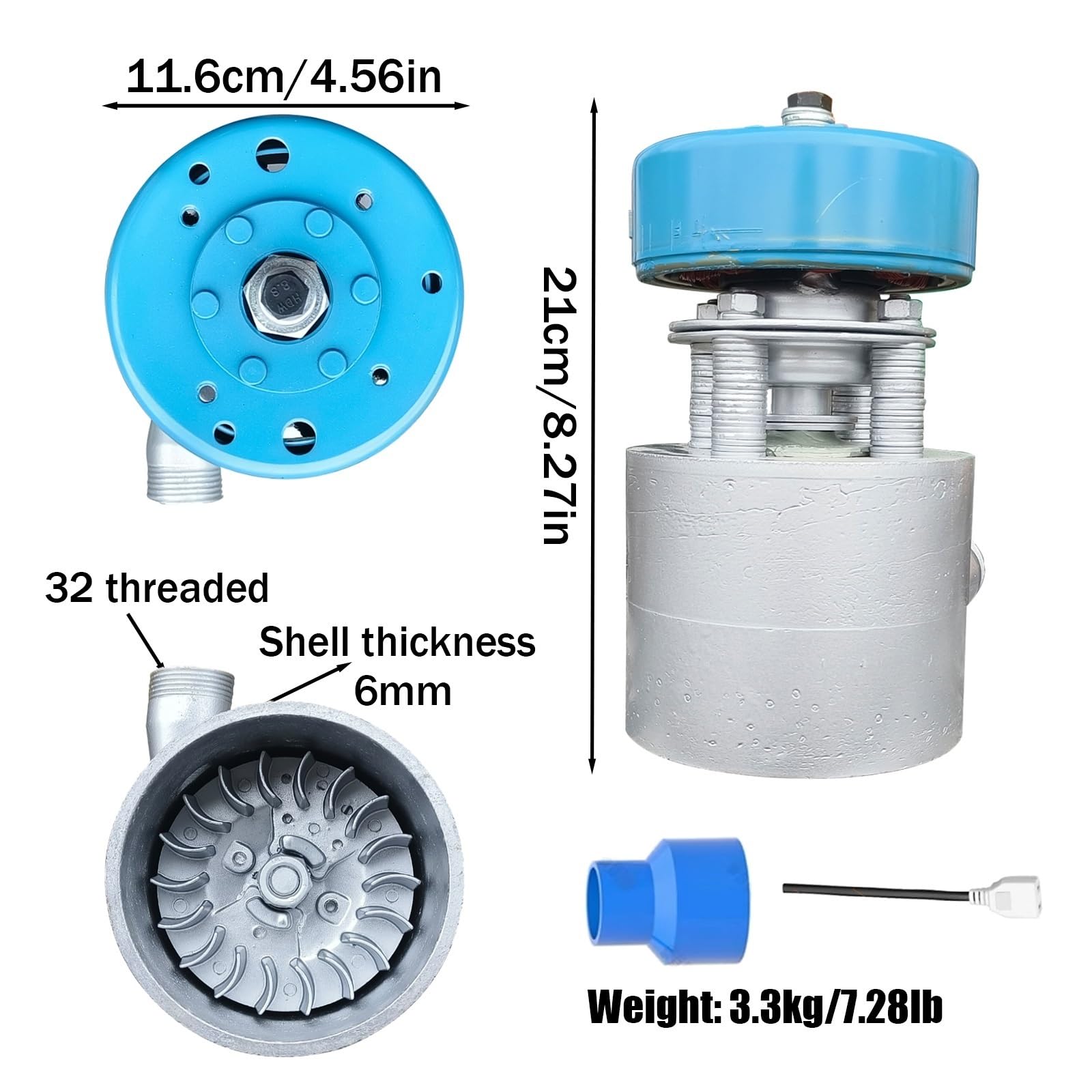 Generador Hidroeléctrico Portátil De 1000 W, 110 V-230 V, 3500 RPM, Minigenerador Hidroeléctrico Adecuado para Iluminación Doméstica Y Uso En Exteriores