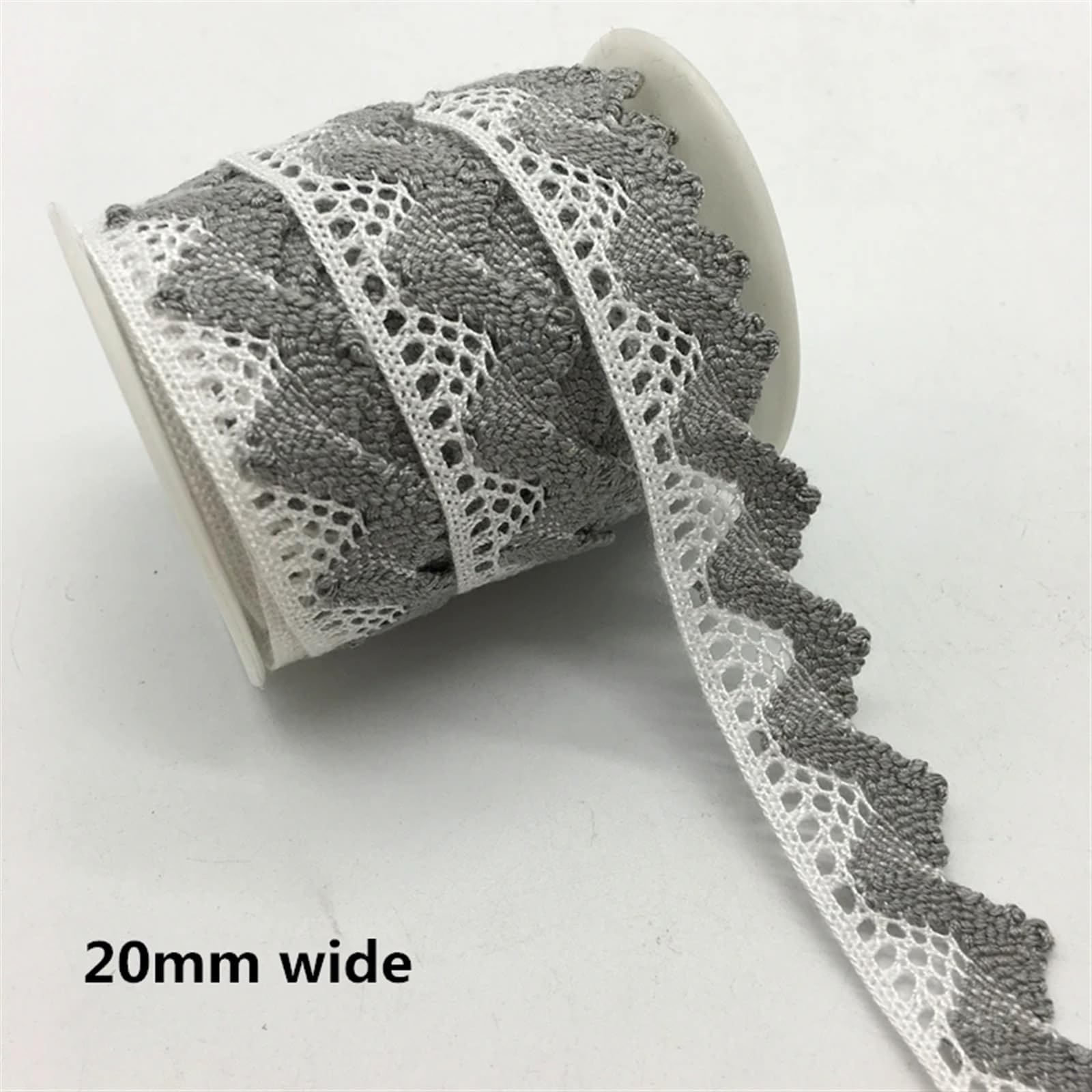 Cintas de Encaje 10 Yardas de Tela for Coser Prendas de Vestir, Color Marfil, Crema, Ribete Negro, algodón, Tejido de Encaje de Ganchillo, Cinta, Accesorios Hechos a Mano(Style 19)