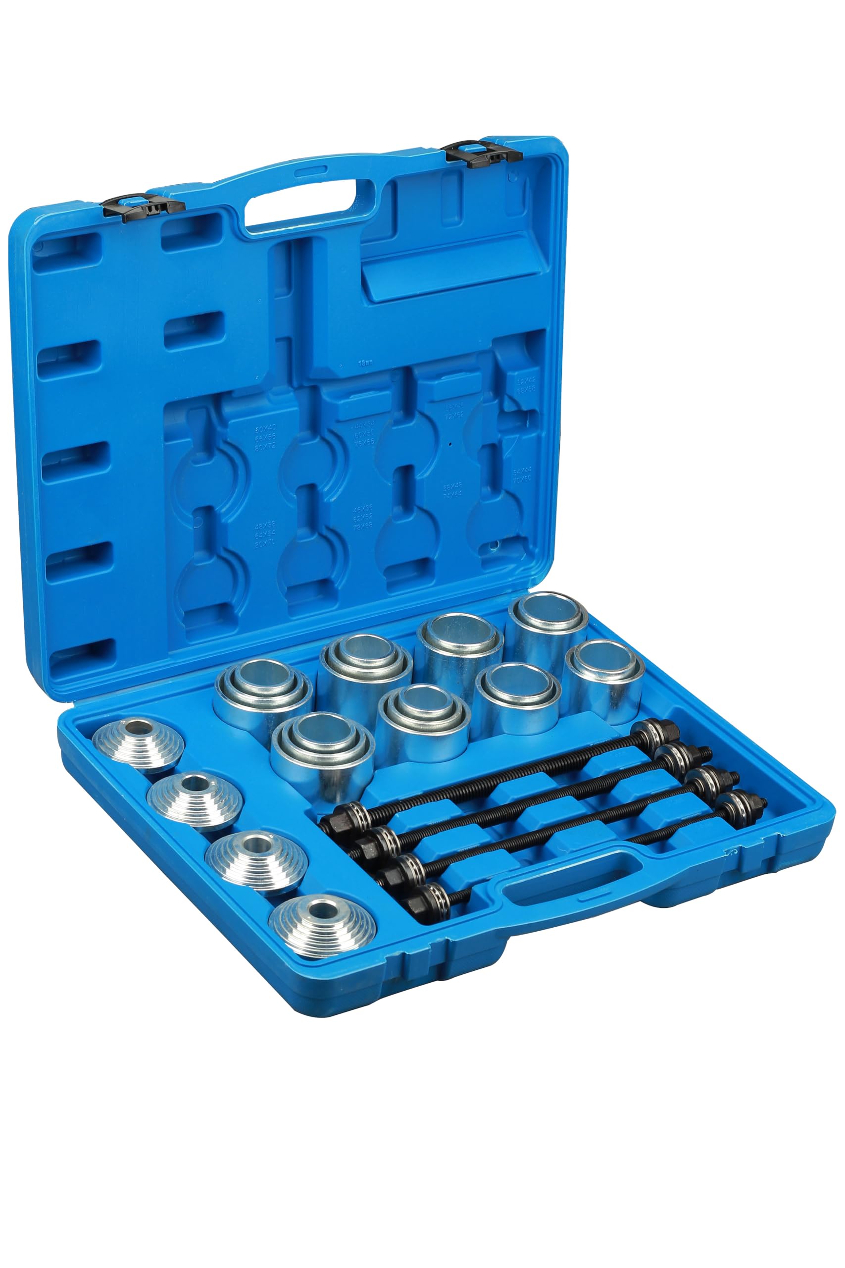 BOOMSTART Juego de rodamientos silenciosos de 28 piezas, prensa de rodamientos de rueda, kit de herramientas de bujes extractores con caja de almacenamiento, extractor, instalador para coche, camión y
