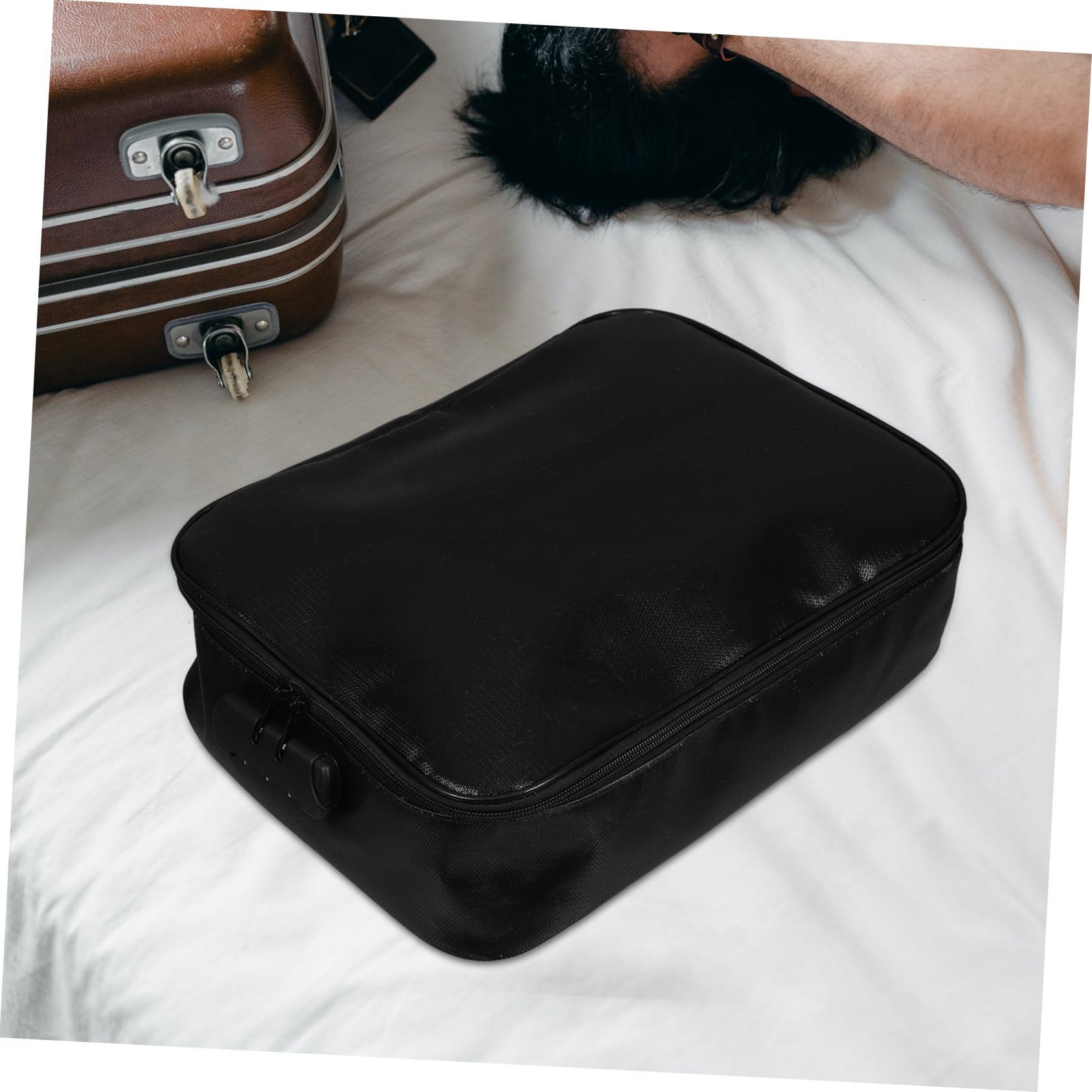 Borsa Documenti Ignifuga Nera in Fibra di Vetro Multi-strato | Blocco Password Sicuro, Ampia Capienza, Uso Quotidiano e Viaggio, Design Elegante e Resistente