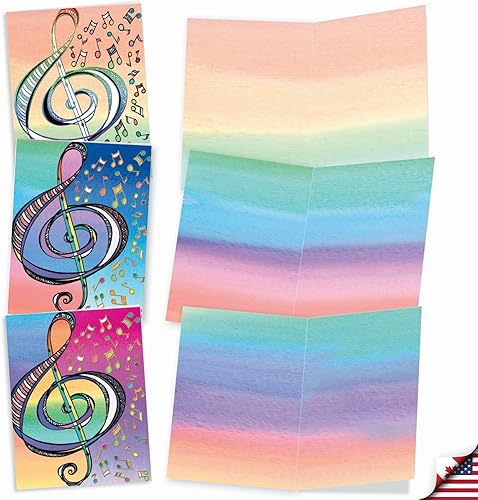 Miniatura 2 de The Best Card Company - 10 coloridas tarjetas en blanco con sobres (4 x 5.12 pulgadas) - Papelería en caja para todas las ocasiones - Design Tunes