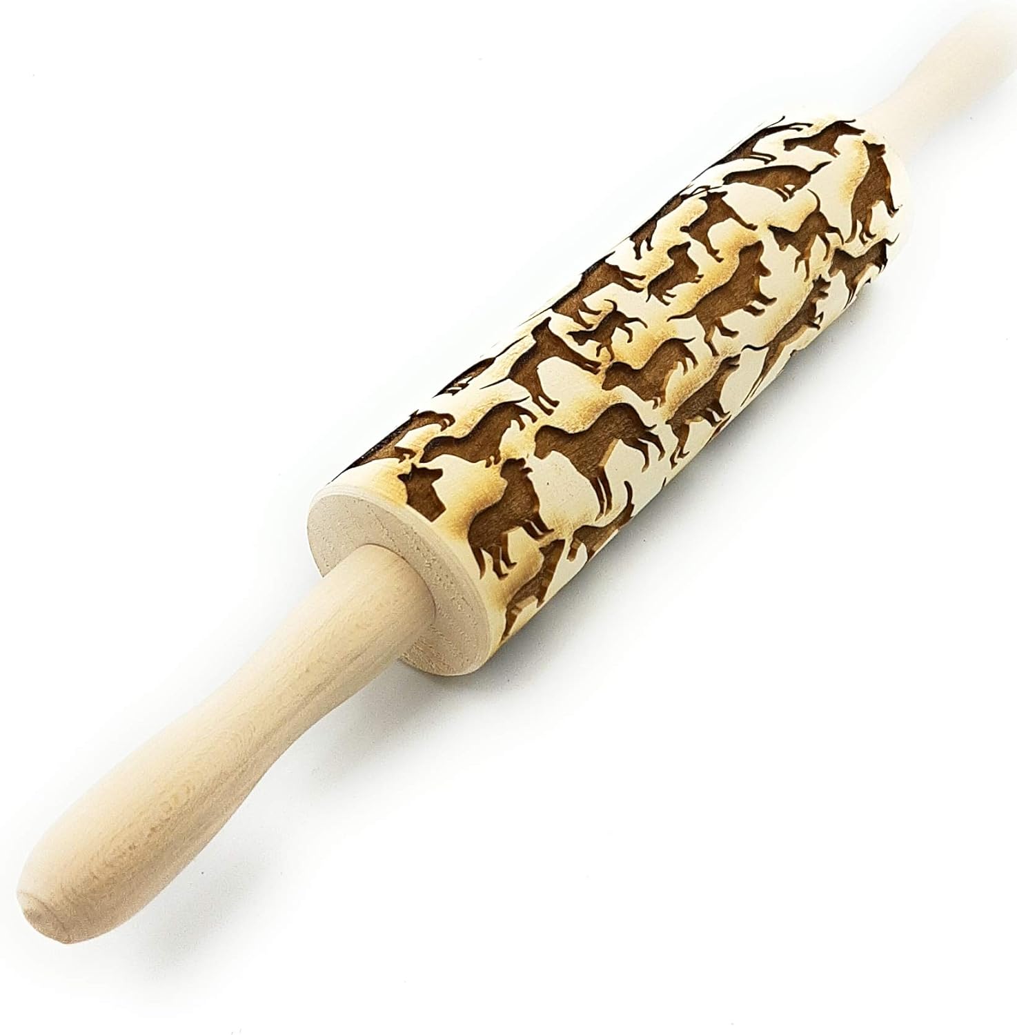 Embossing rolling pin, Dogs design, Cookies decorating wooden rolling pin