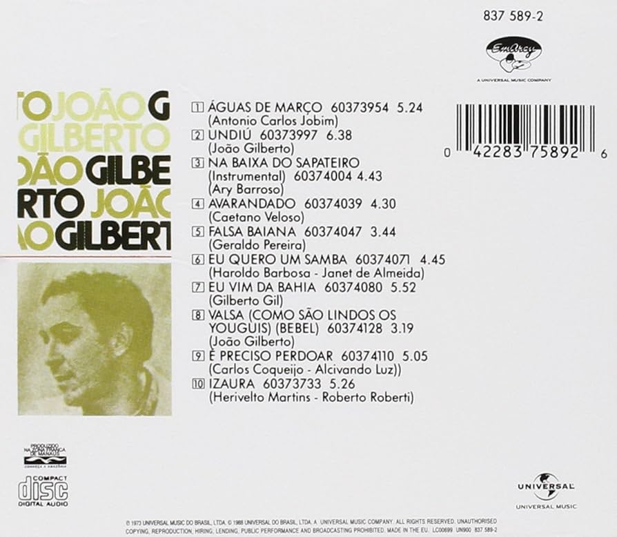 JOAO GILBERTO / 3月の水 (邦題) Amazon.co.jp: 三月の水: ミュージック