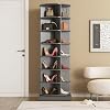Torre estante para zapatos giratoria de 7 niveles en gris, estante de exhibición giratorio independiente de 360°, organizador de almacenamiento de zapatos con Lazy Susan, estantes giratorios tipo carrusel para dormitorio y pasillo 1