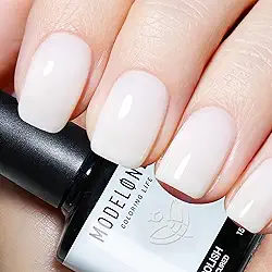 modelones Esmalte em gel branco 15 ml Funny Bunny, esmalte em gel, cor natural, translúcido, geleia, verniz LED, verniz transparente, unhas de gel para o verão, sabonete, arte, manicure francesa, presente para mulheres e meninas