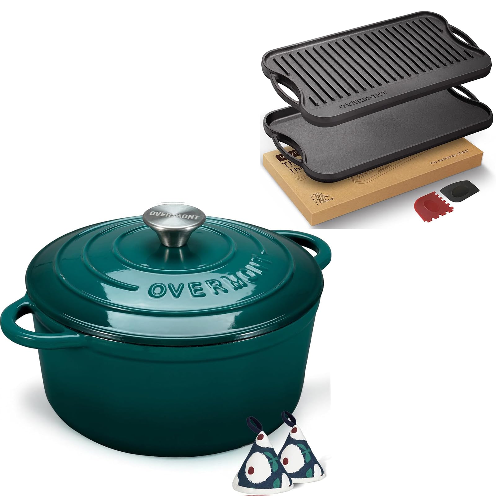 Amazon.com: Overmont Enameled Cast Iron Dutch Oven 7QT bottle