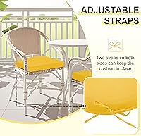 Vista 6 de downluxe - Cojín para asiento, redondo, impermeable, para exteriores e interiores, para patio o jardín, 43 x 41 x 5 cm, amarillo, paquete de 4