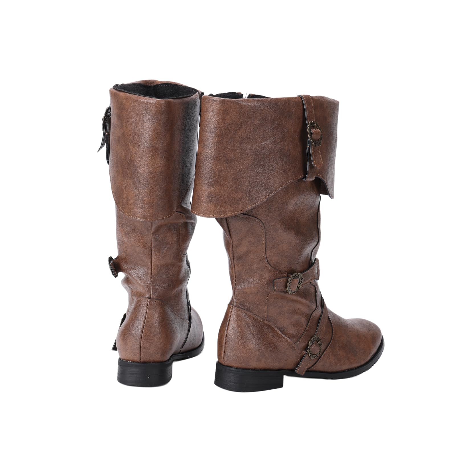 Bottes médiévales à enfiler pour homme et femme style Renaissance gothique mi-mollet pour Halloween Cosplay