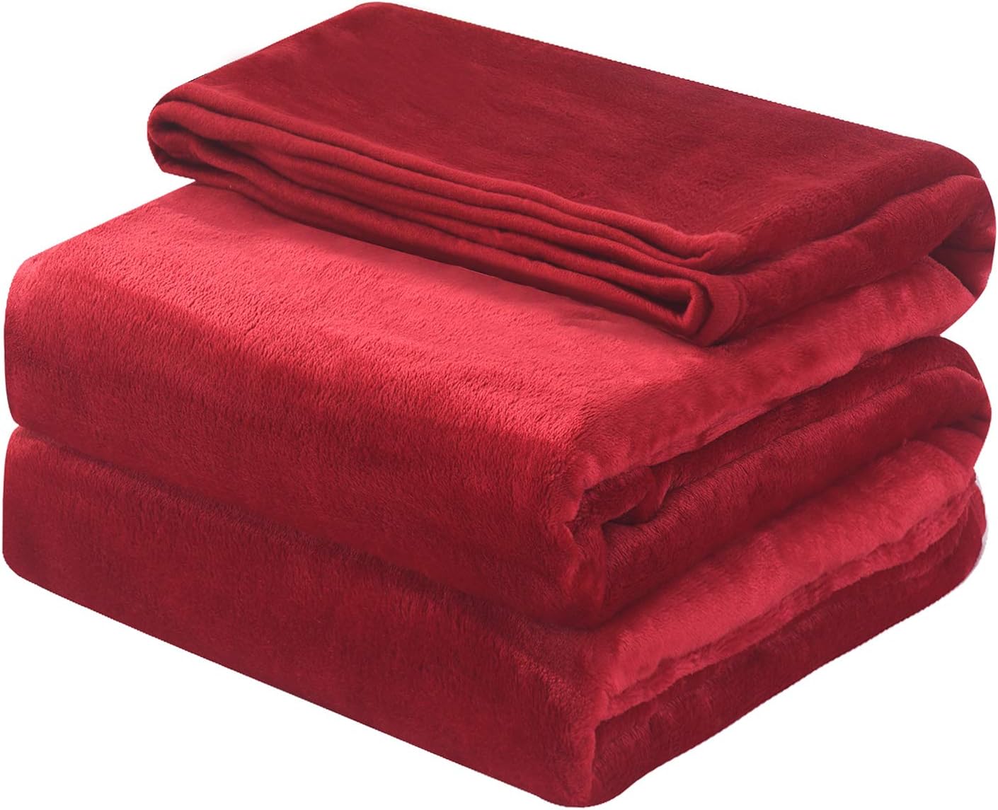 OBOEY Polar Fleece Blankets King Size for Spring Summer All Season 350GSM Lightweight Microfiber Anti-Static for Bed, Couch, Home, Sofa, Car, Airplane, and Outdoors (King (90-Inch-by-108-Inch), Red)