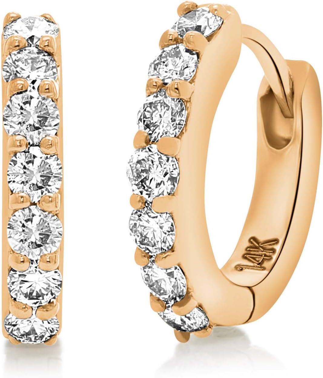 14k Yellow Gold 1/2 ctw Diamond Hoop Earrings (H-I Color, I1-I2 Clarity)