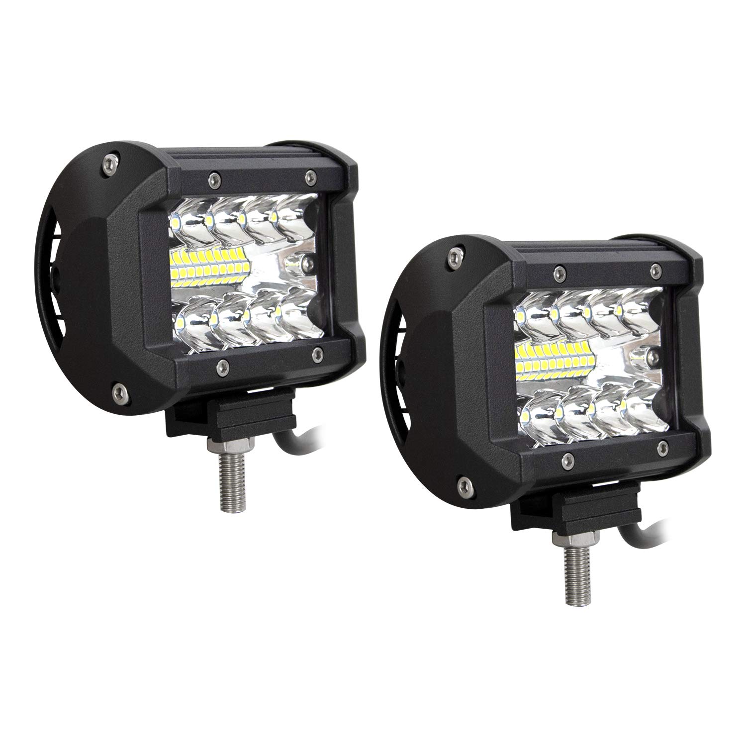 PICAA LED Werklamp 12V 24V, 4 stuks 3inch 40W offroad Spot wit Licht,Waterbestendig LED-werklamp, voor Auto Vrachtwagen Boot SUV ATV 4WD Offroad motorfiets