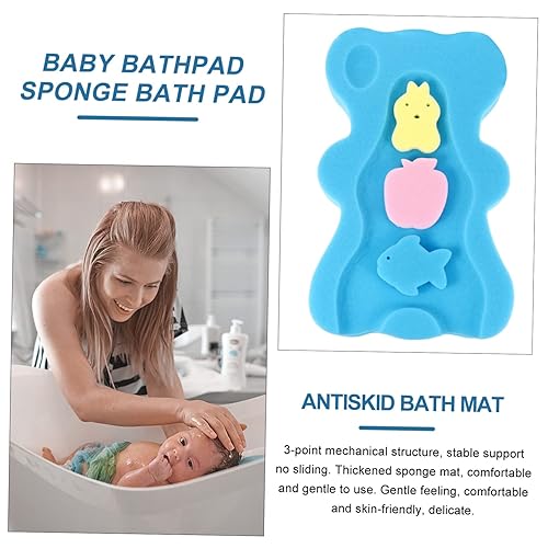 Miniatura 5 de ibasenice Esponja de baño infantil Cojín de baño para fregadero Alfombrilla de esponja antideslizante Almohadilla de bañera para recién nacidos