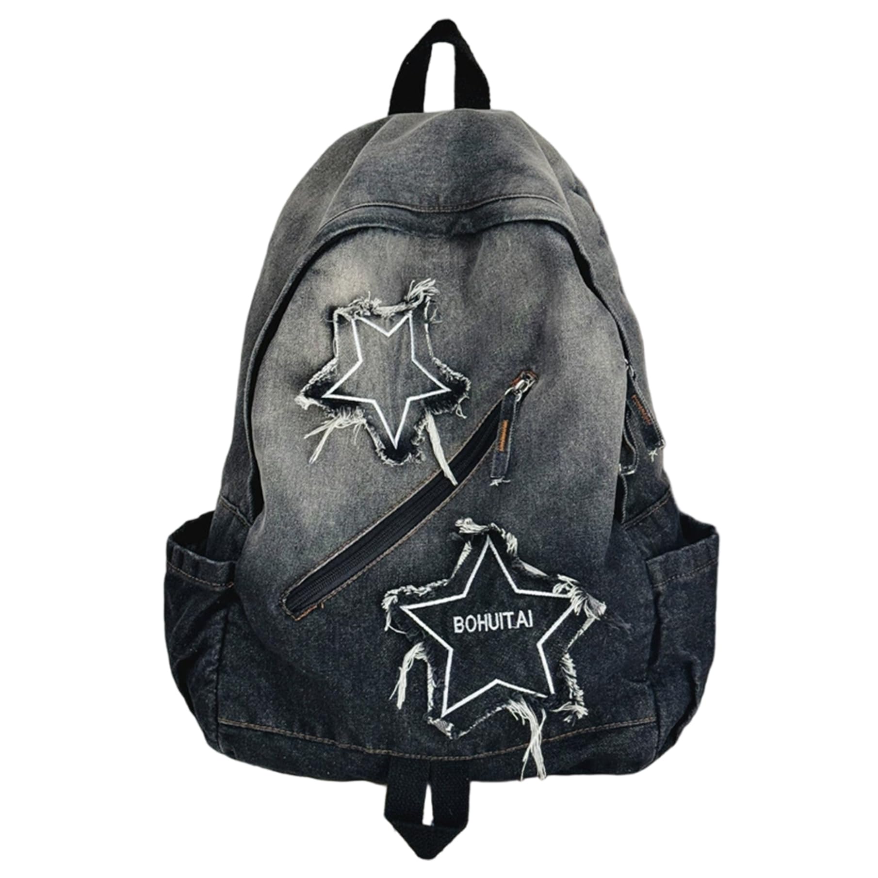 Mochila ligera de viaje denim estilo retro jean con bolsillos para tu día a día urbano 8