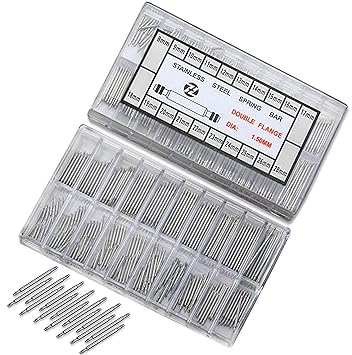 DIY Crafts Watch Spring Bars, 360Pcs 8-25mm Professional Watch Wristband Stainless Steel Link Pins Repair Replacement Pin Tool Kit Set (Design # No 2, Pack Of 360 Pcs)